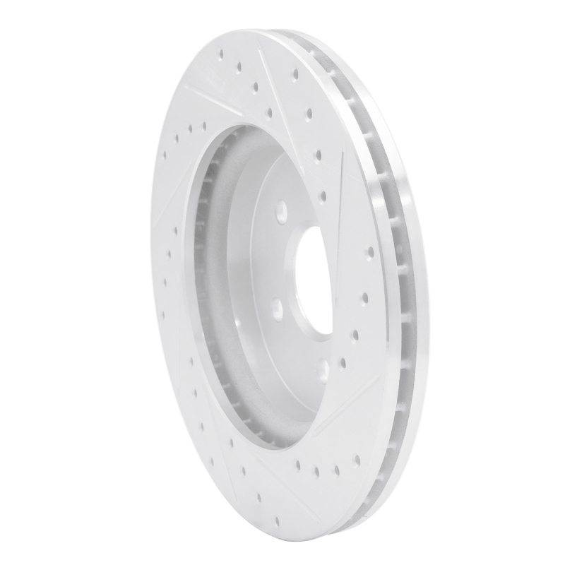 Mercedes-Benz ML320 Brake Rotor (1) - Front Left - R1 Concepts - Drilled & Slotted - Silver - `98-`05